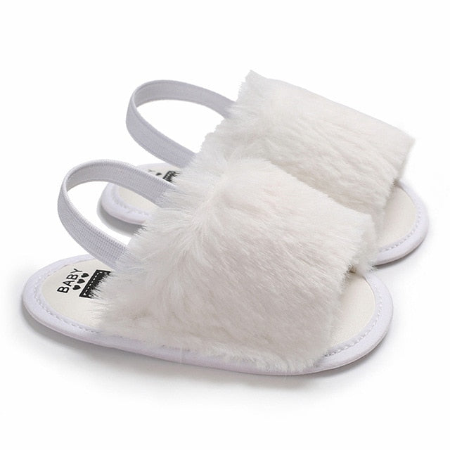 Fluffy Slides - White